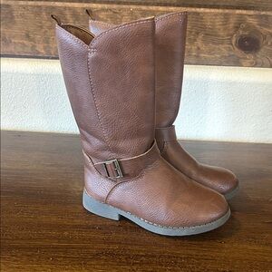 Brown Leather Buckle Boots